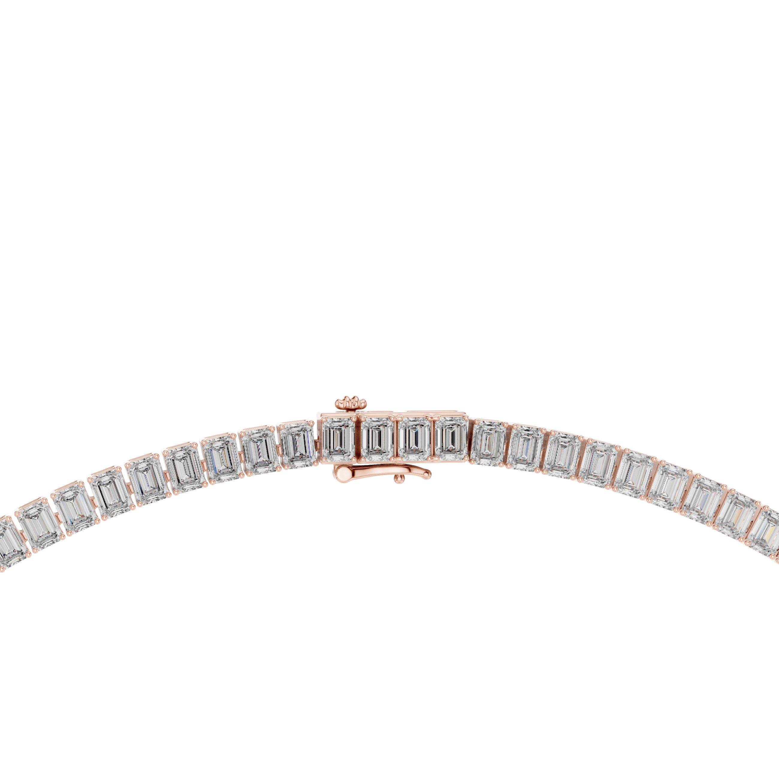 Emerald cut diamond tennis necklace