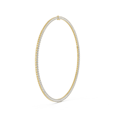 Emerald cut diamond tennis necklace