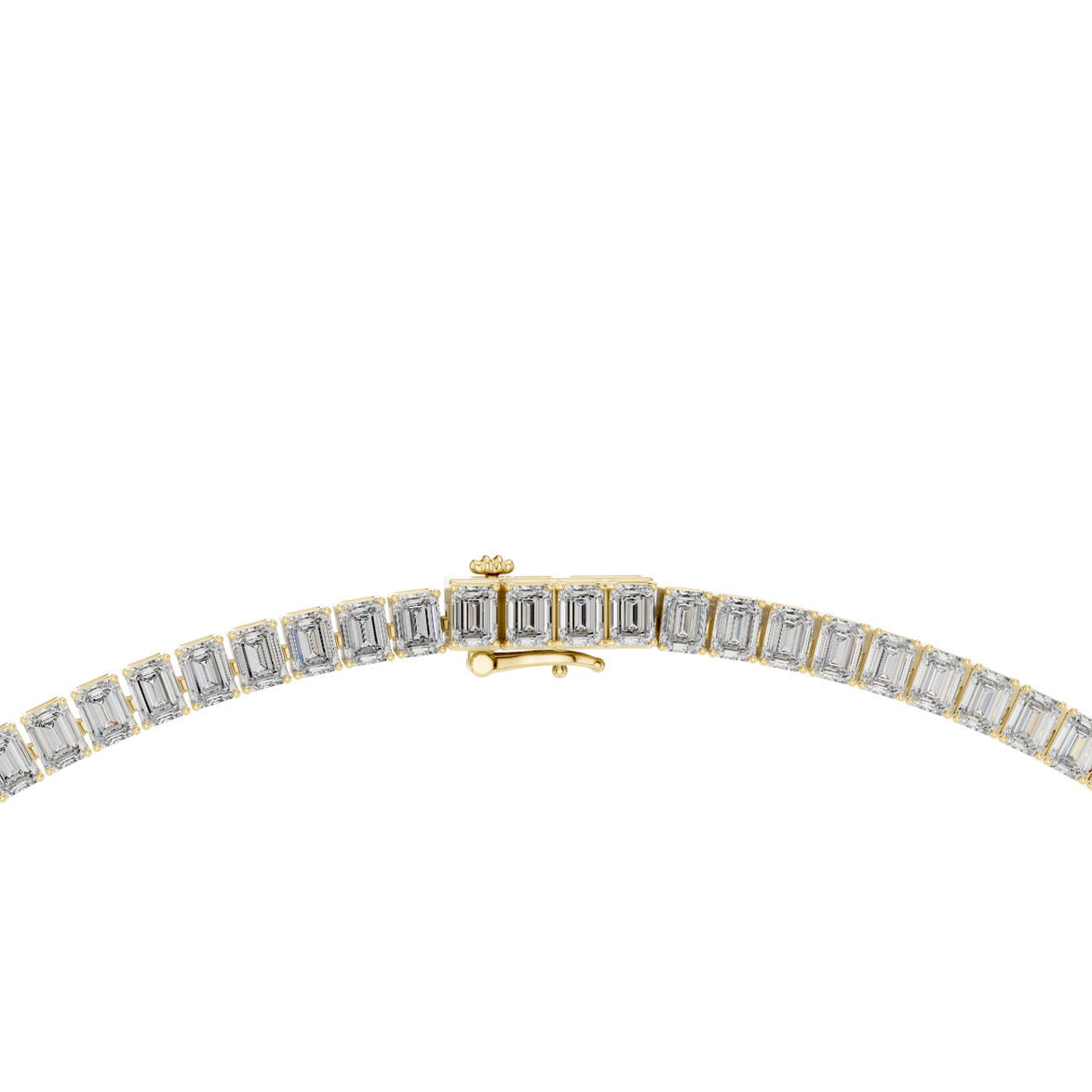 Emerald cut diamond tennis necklace