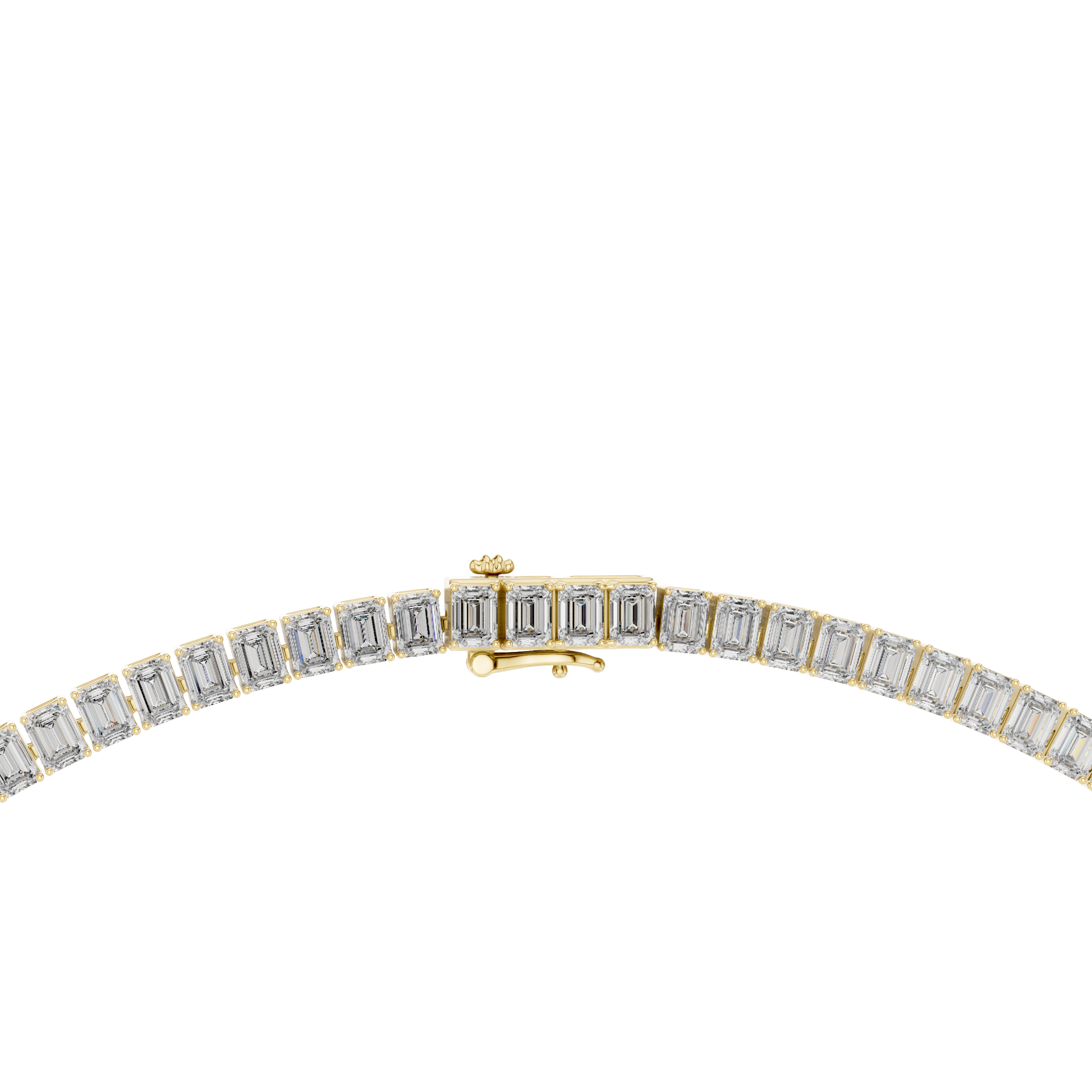 Emerald cut diamond tennis necklace