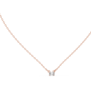 emerald cut diamond solitaire pendant in rose gold