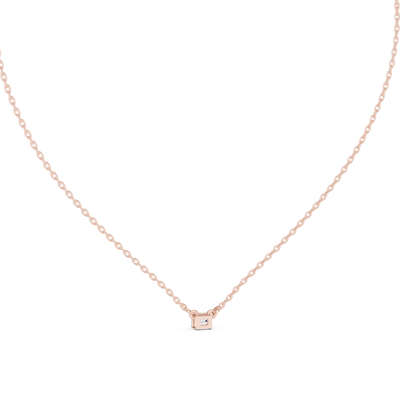 Emerald Cut Solitaire Diamond Pendant in Gold | Signora Jewels