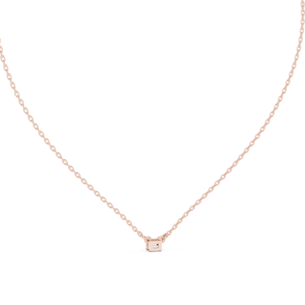 Emerald Cut Solitaire Diamond Pendant in Gold | Signora Jewels