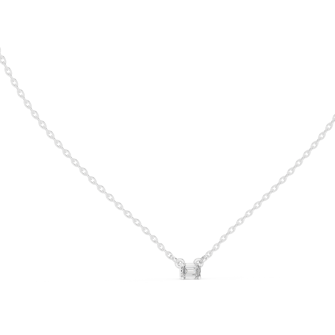 Emerald Cut Solitaire Diamond Pendant in Gold | Signora Jewels