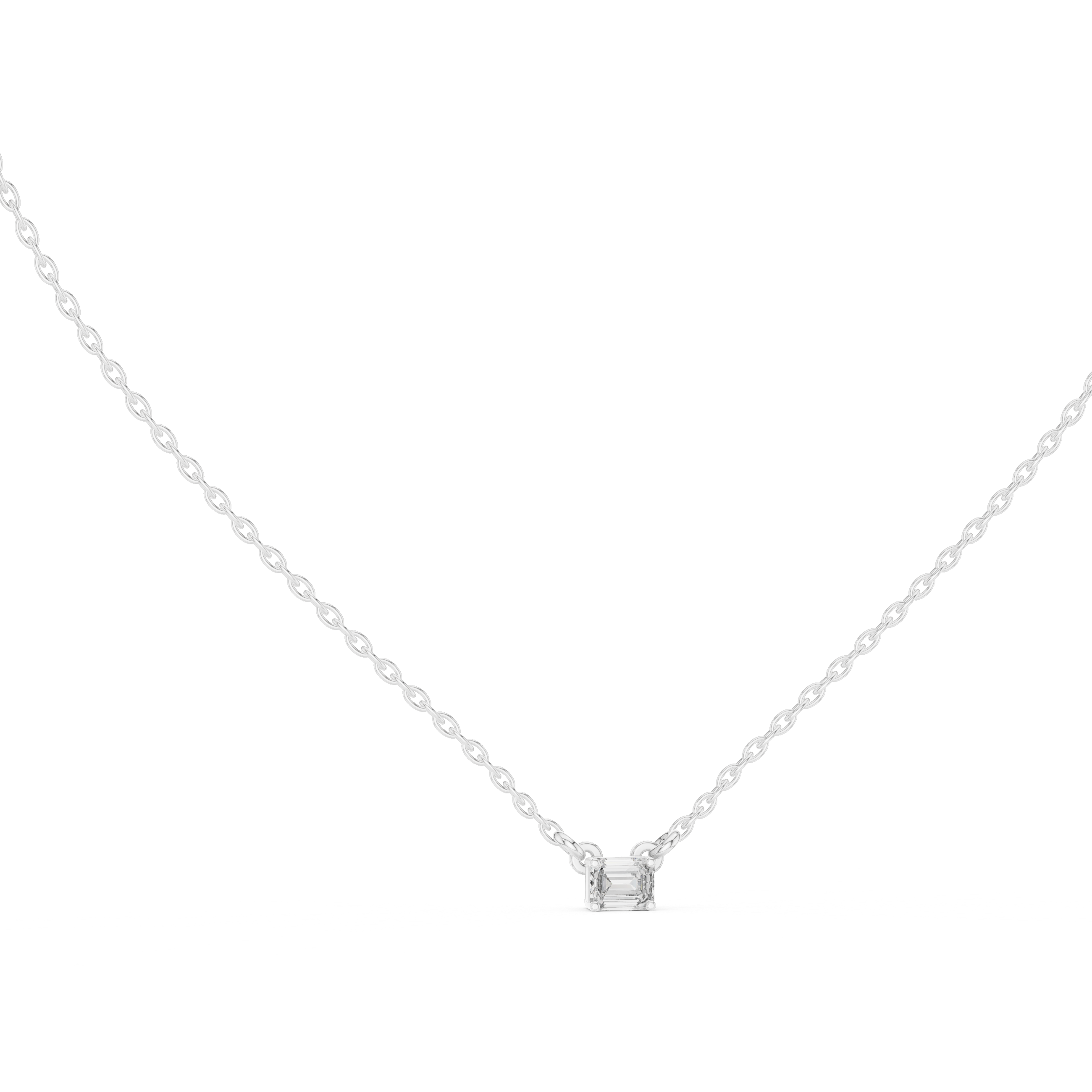Emerald Cut Solitaire Diamond Pendant in Gold | Signora Jewels