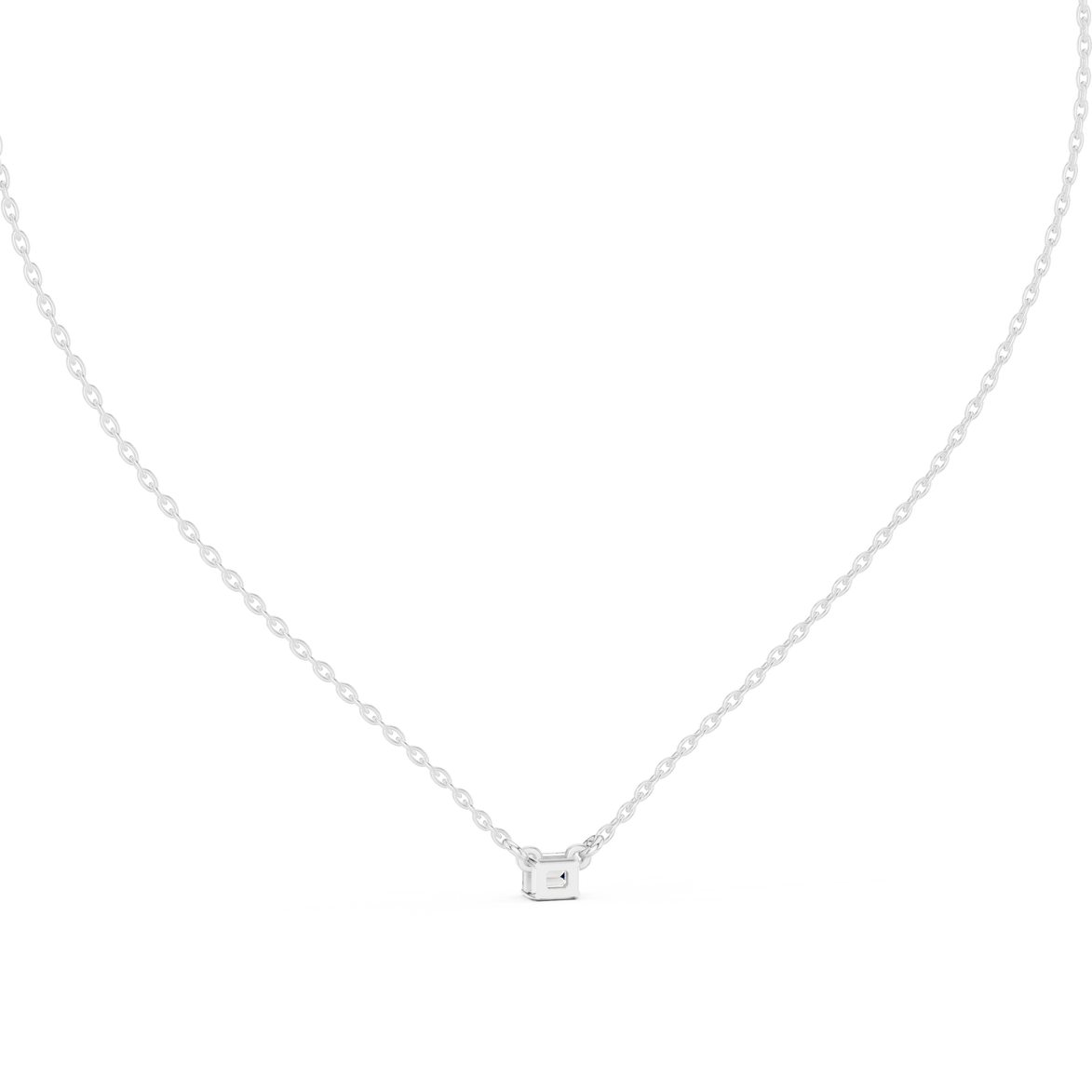 Emerald Cut Solitaire Diamond Pendant in Gold | Signora Jewels