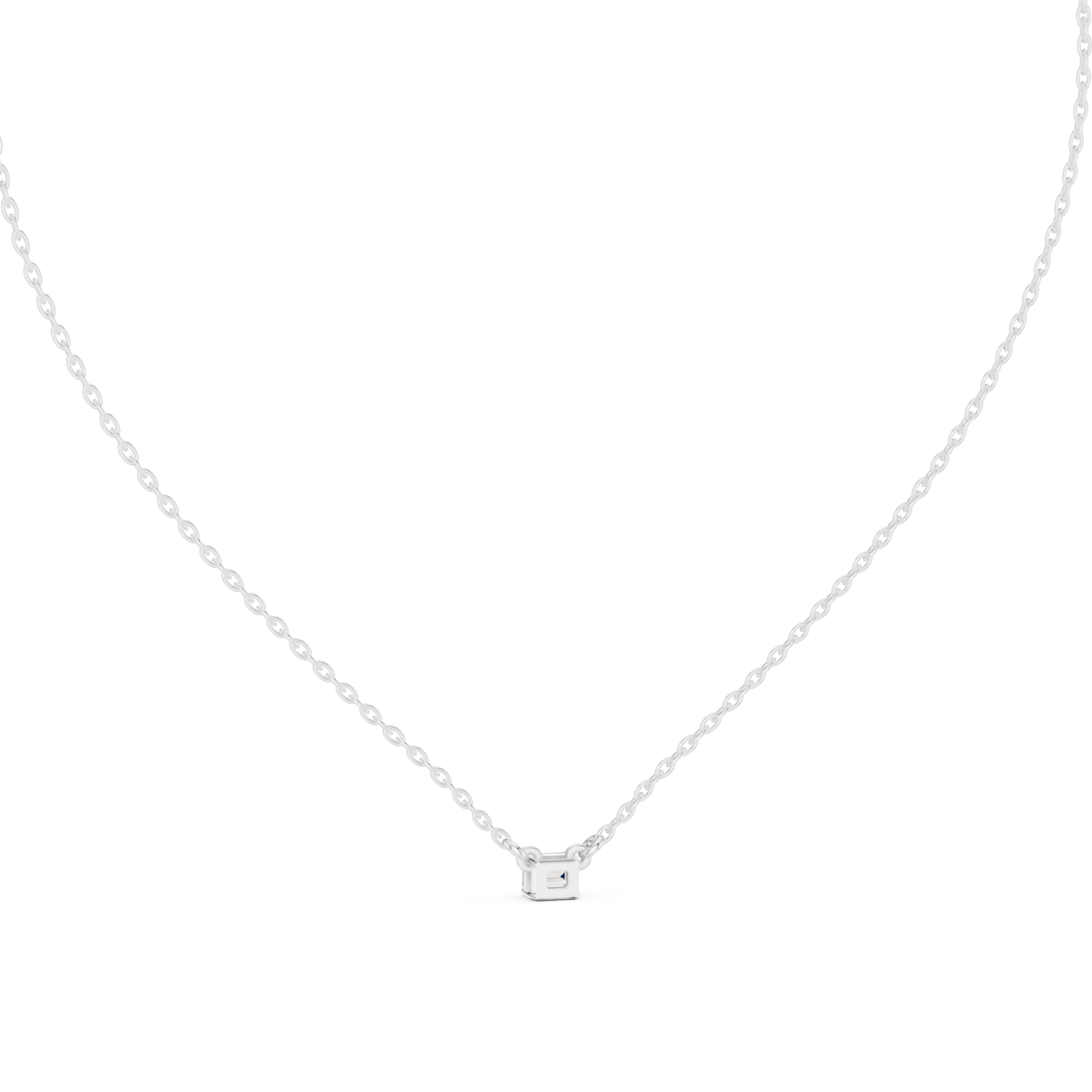 Emerald Cut Solitaire Diamond Pendant in Gold | Signora Jewels