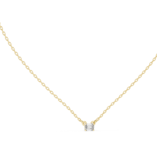 emerald cut diamond solitaire pendant in yellow gold