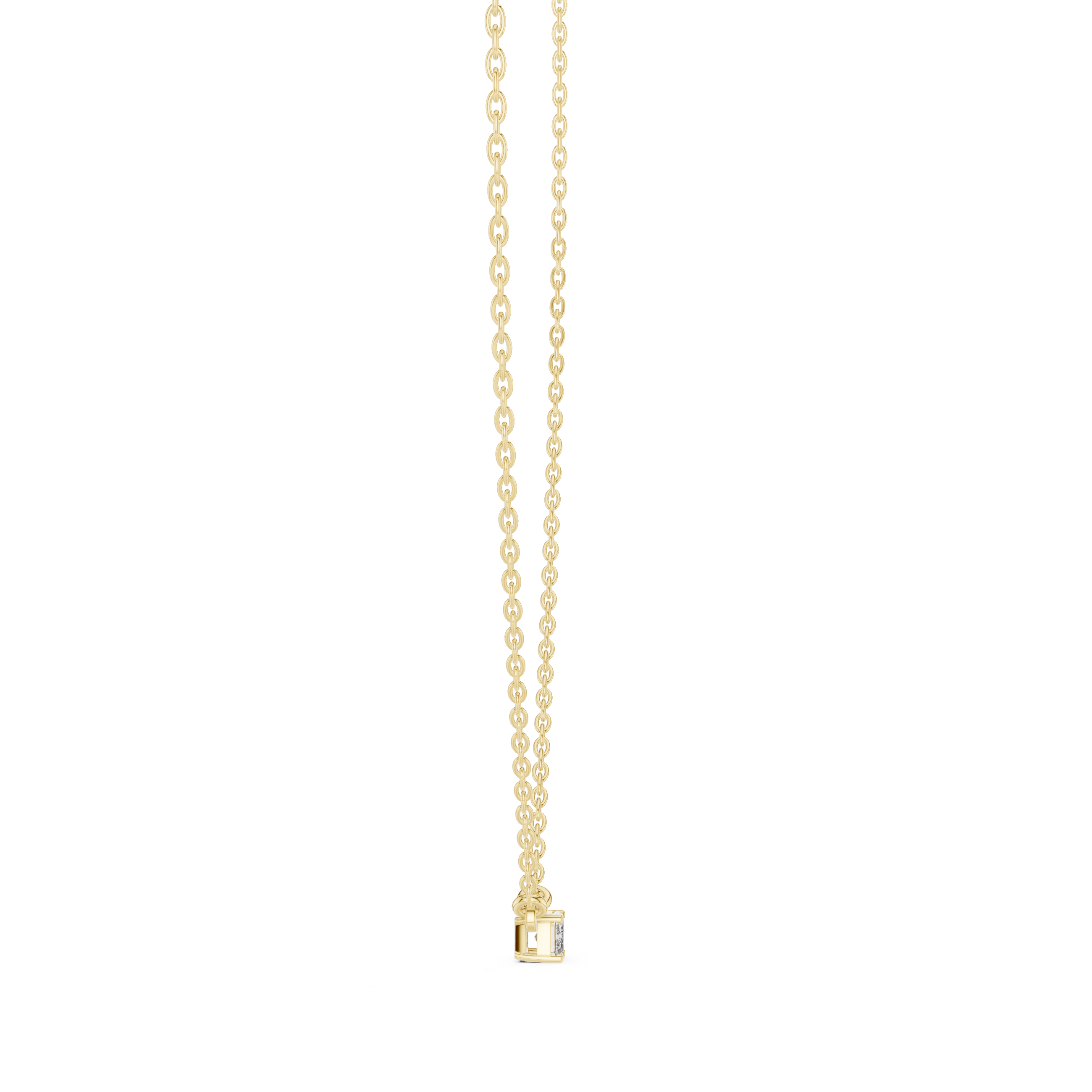 Emerald Cut Solitaire Diamond Pendant in Gold | Signora Jewels