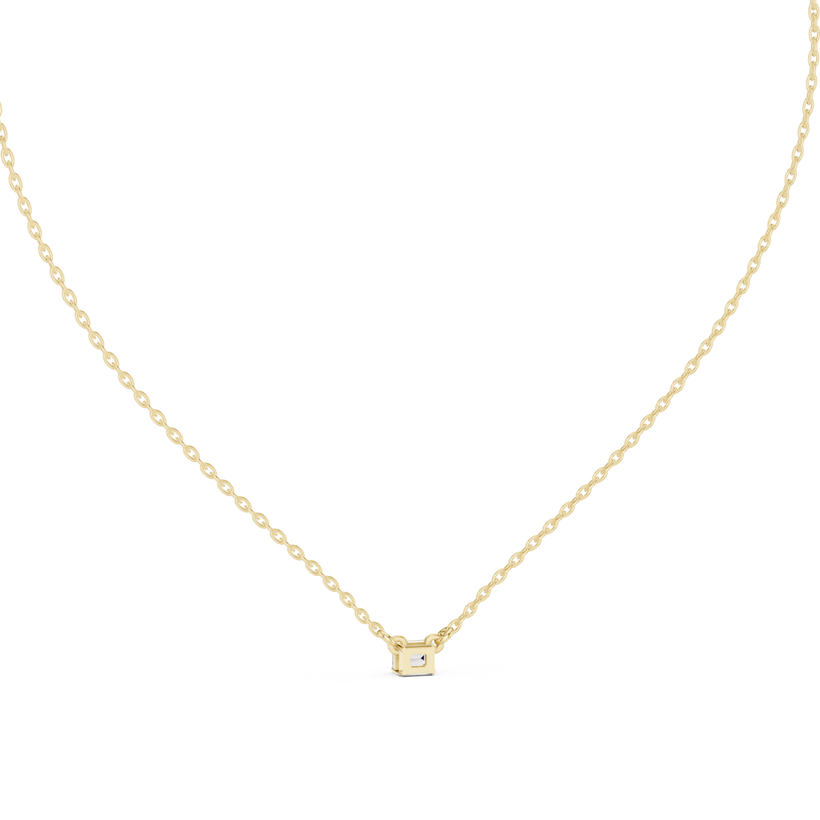 Emerald Cut Solitaire Diamond Pendant in Gold | Signora Jewels