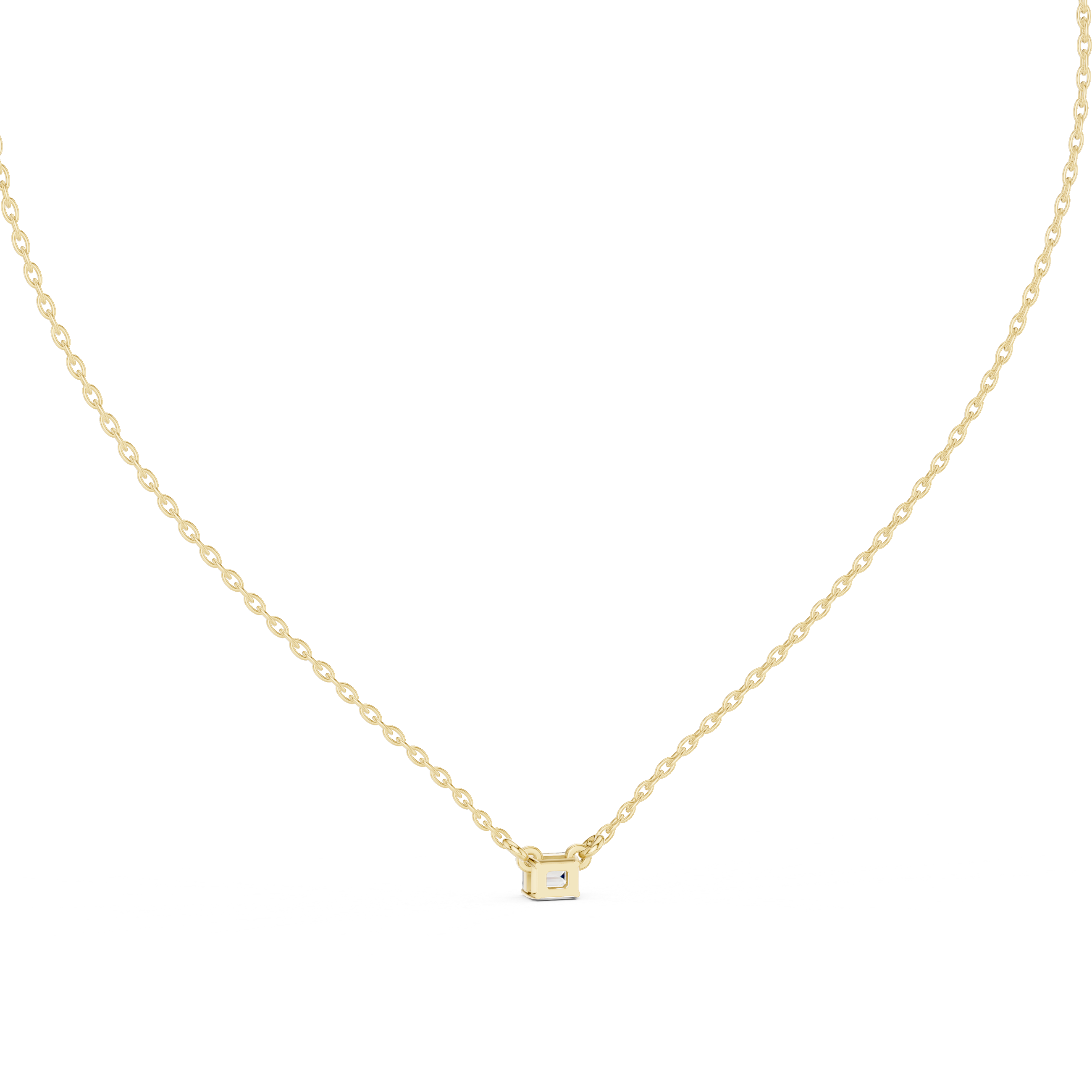 Emerald Cut Solitaire Diamond Pendant in Gold | Signora Jewels