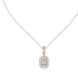 Emerald cut halo diamond pendant in gold with lab grown diamonds by Signora Jewels