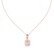 Emerald cut halo diamond pendant in gold with lab grown diamonds by Signora Jewels
