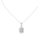 Emerald cut halo diamond pendant in gold with lab grown diamonds by Signora Jewels