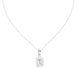 Emerald cut halo diamond pendant in gold with lab grown diamonds by Signora Jewels