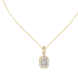 Emerald cut halo diamond pendant in gold with lab grown diamonds by Signora Jewels