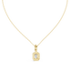 Emerald cut halo diamond pendant in gold with lab grown diamonds by Signora Jewels