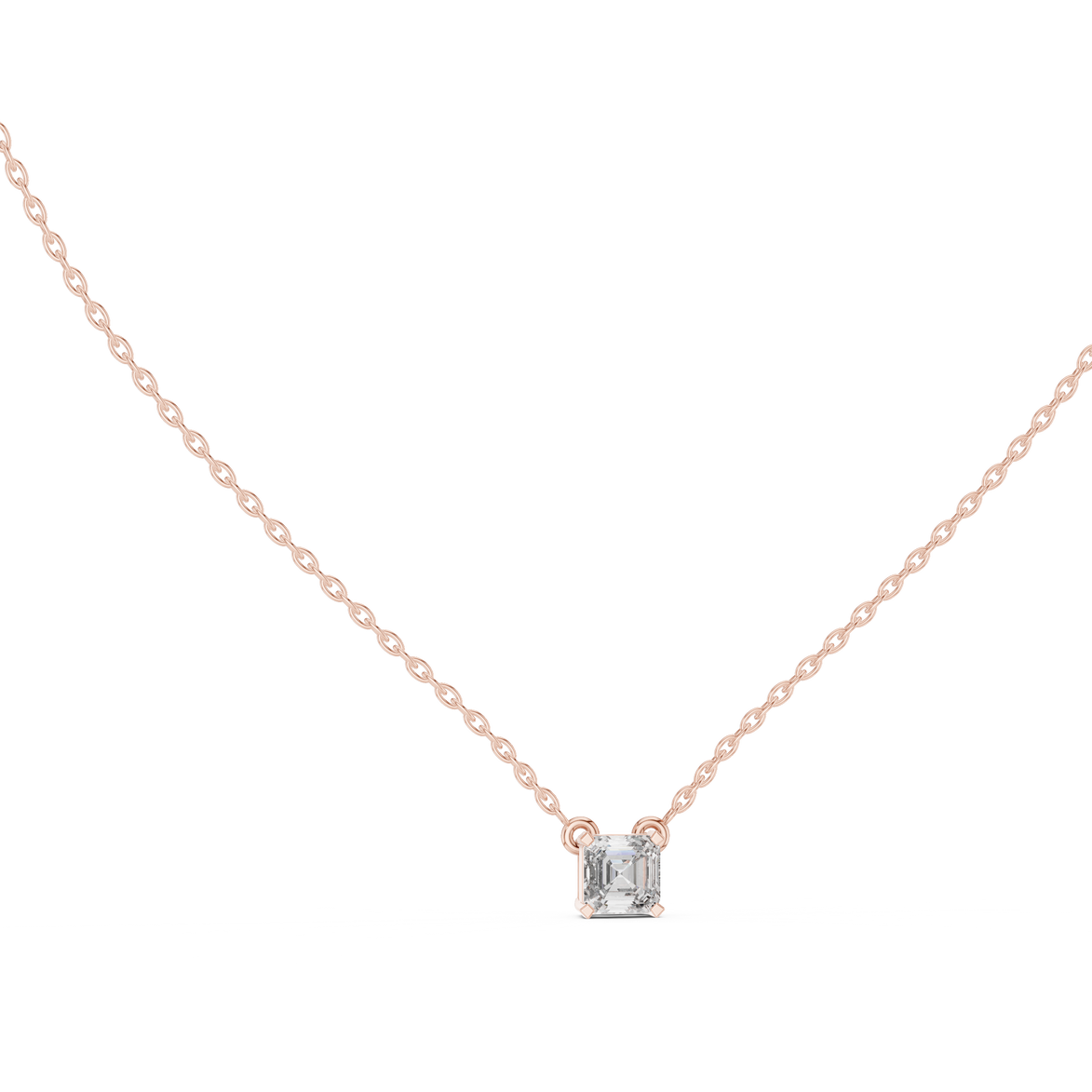 Princess cut solitaire diamond pendant in gold with lab grown diamond by Signora Jewels