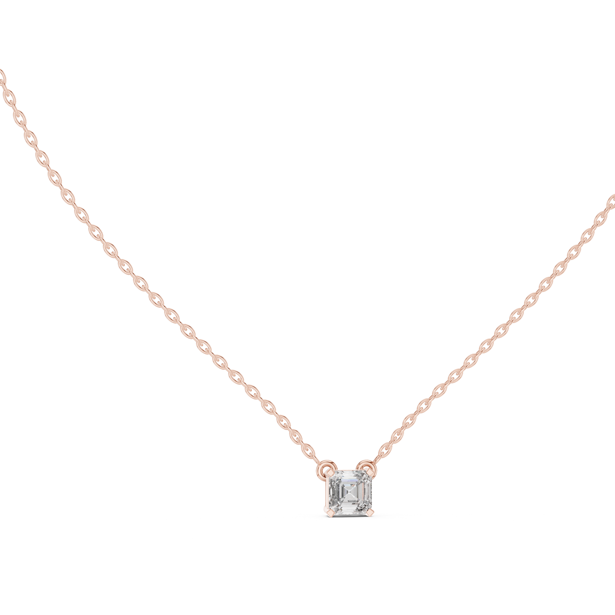 Princess cut solitaire diamond pendant in gold with lab grown diamond by Signora Jewels