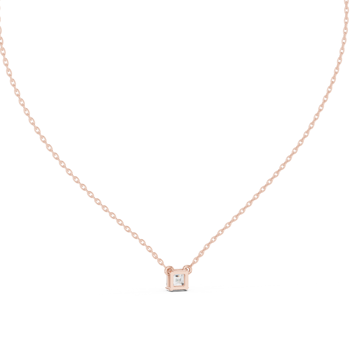 Princess cut solitaire diamond pendant in gold with lab grown diamond by Signora Jewels