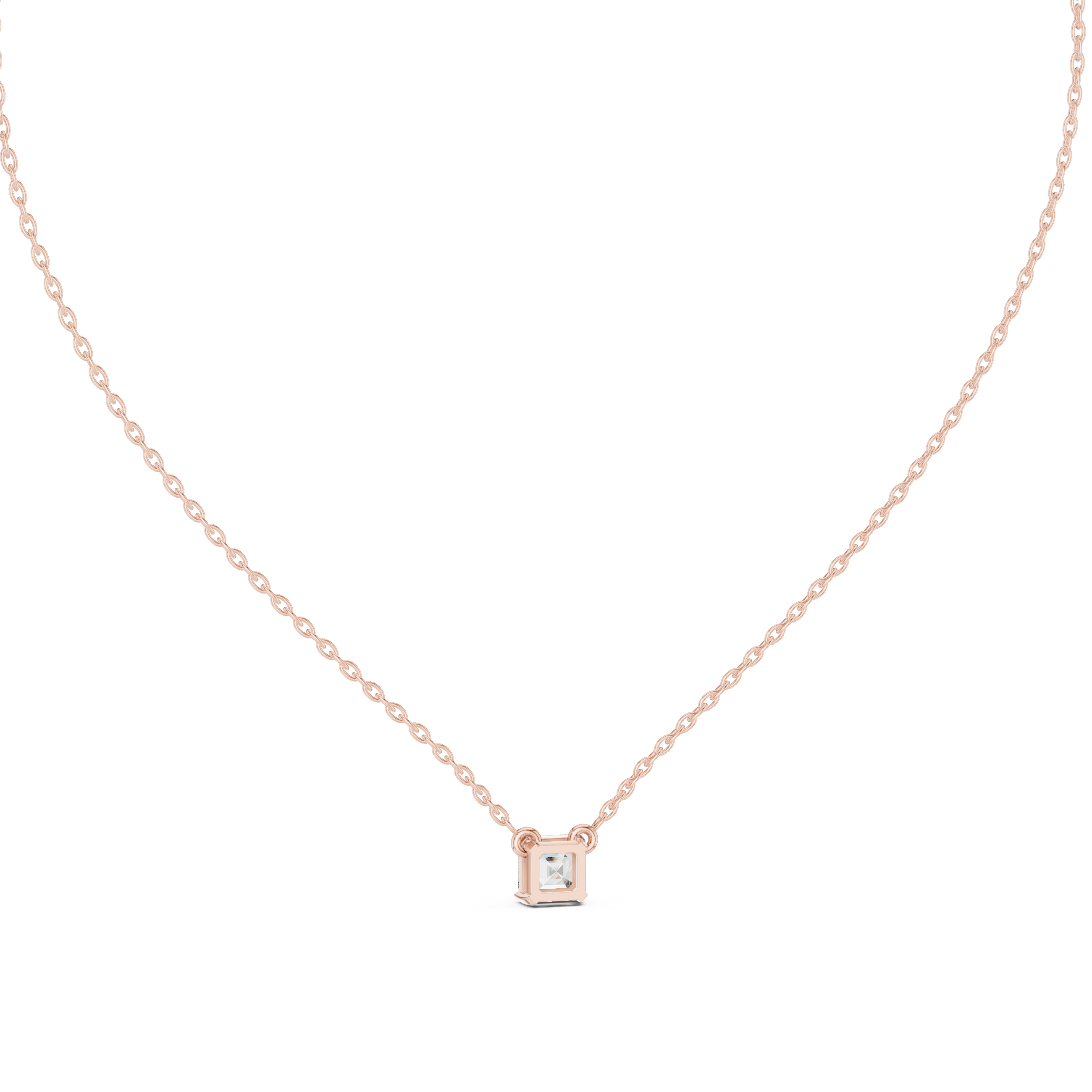 Princess cut solitaire diamond pendant in gold with lab grown diamond by Signora Jewels