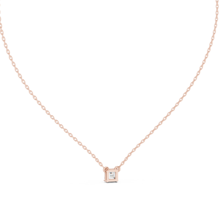 Princess cut solitaire diamond pendant in gold with lab grown diamond by Signora Jewels