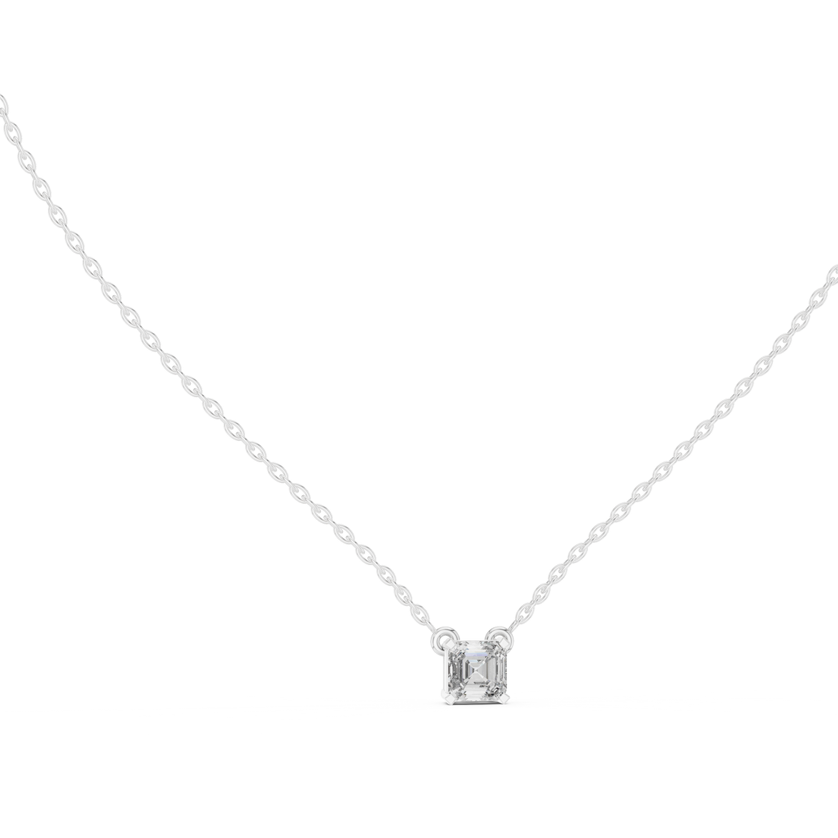 Princess cut solitaire diamond pendant in gold with lab grown diamond by Signora Jewels