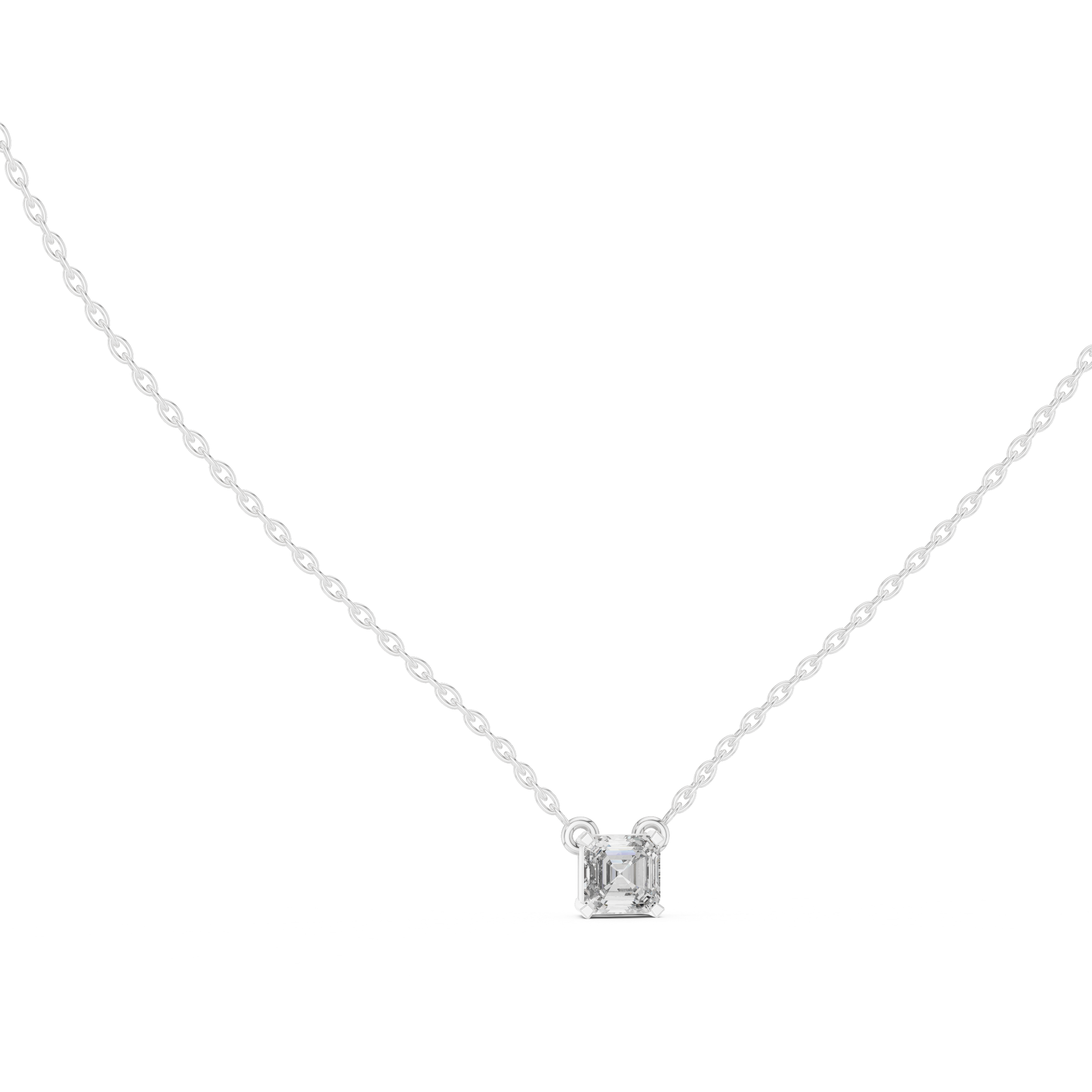 Princess cut solitaire diamond pendant in gold with lab grown diamond by Signora Jewels