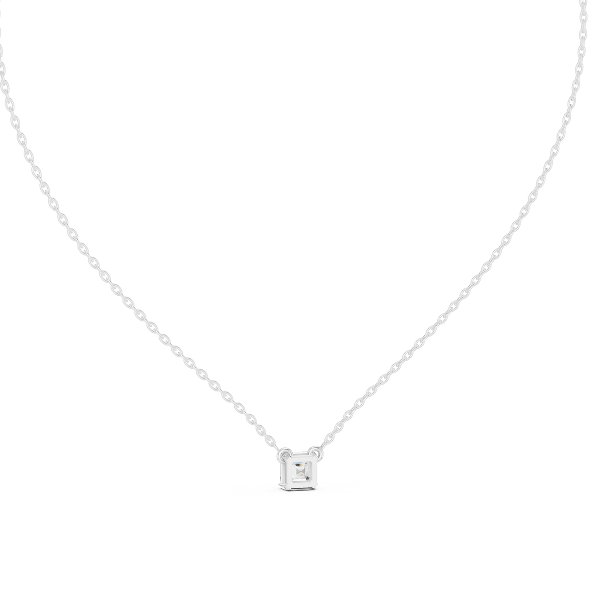 Princess cut solitaire diamond pendant in gold with lab grown diamond by Signora Jewels