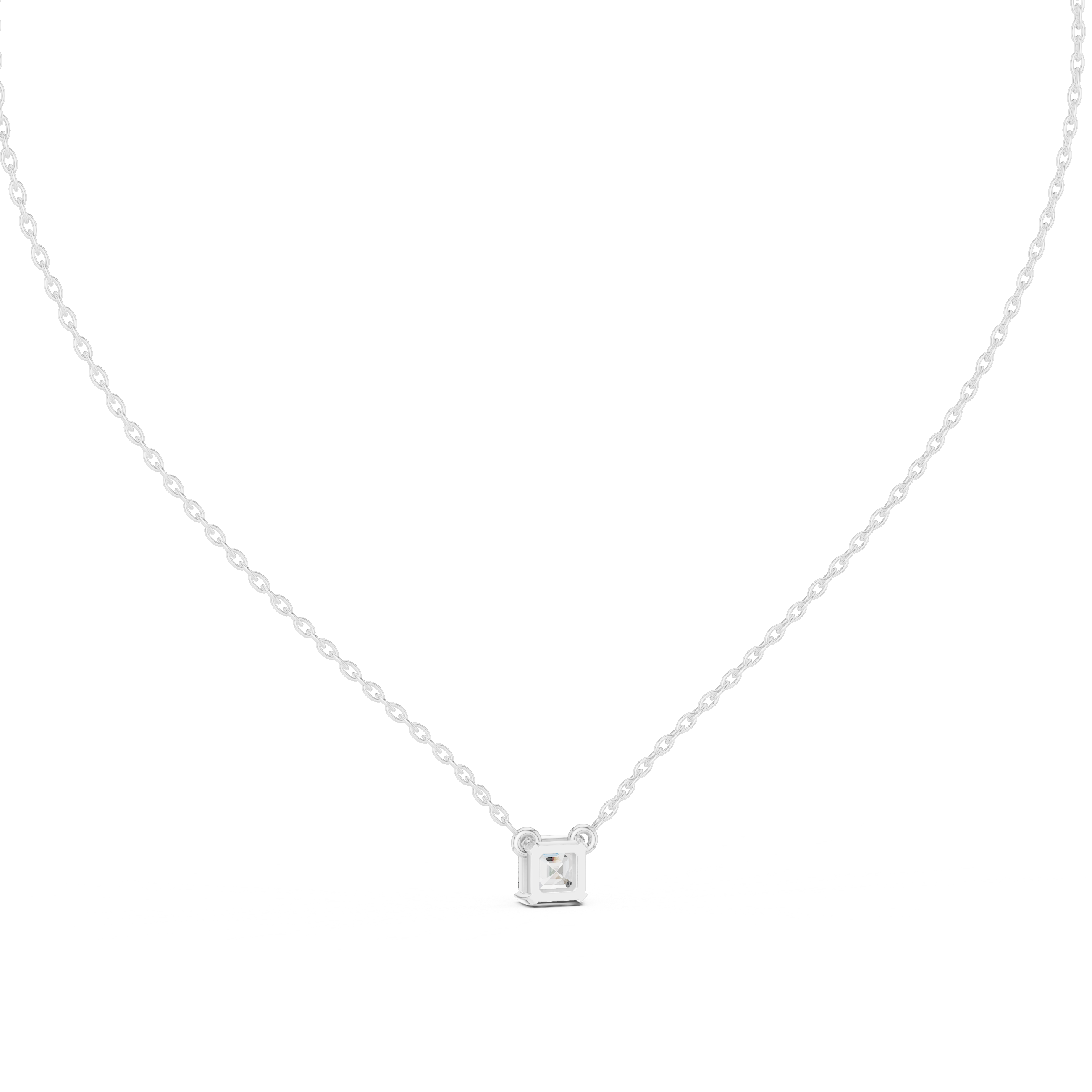 Princess cut solitaire diamond pendant in gold with lab grown diamond by Signora Jewels