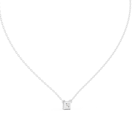 Princess cut solitaire diamond pendant in gold with lab grown diamond by Signora Jewels