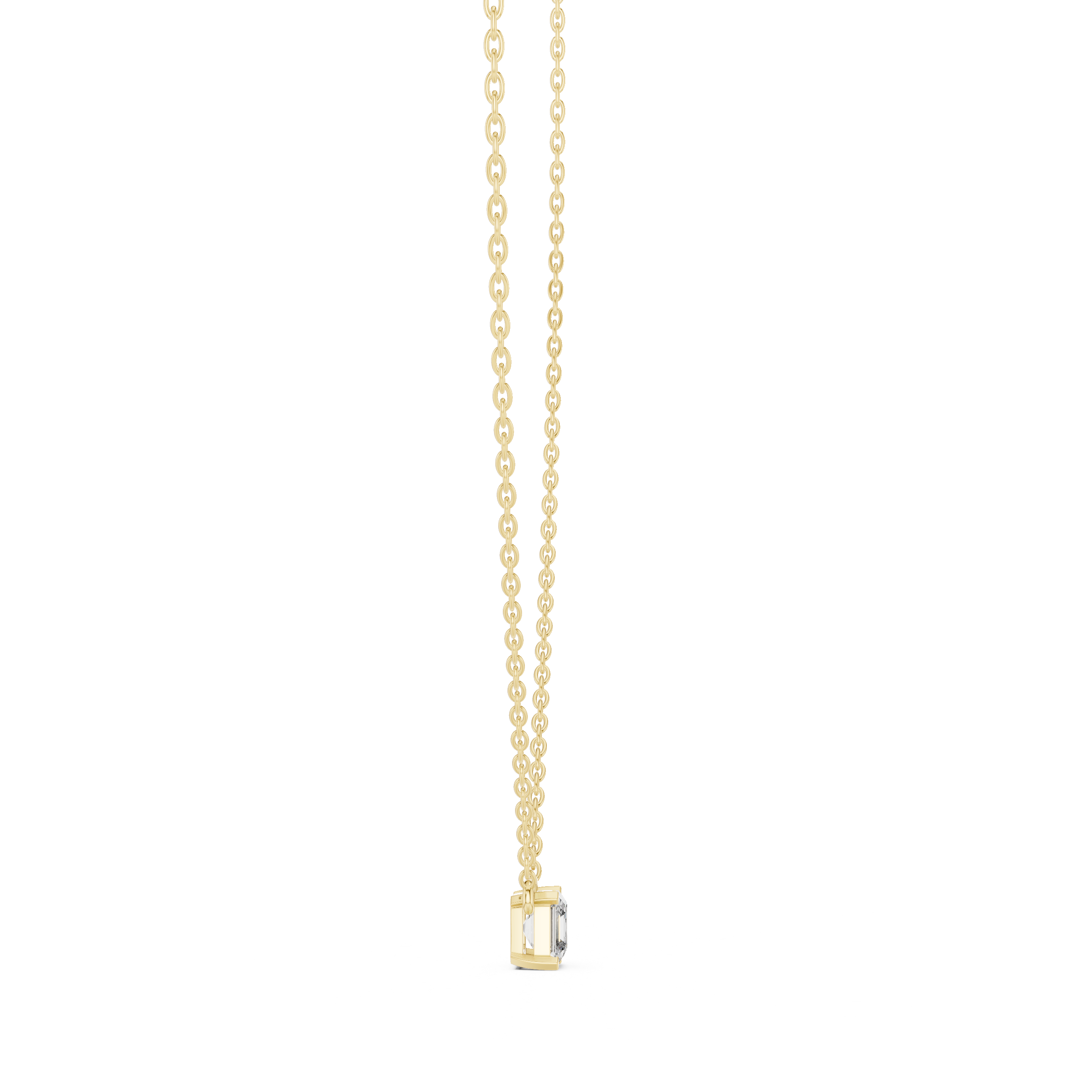 Princess cut solitaire diamond pendant in gold with lab grown diamond by Signora Jewels