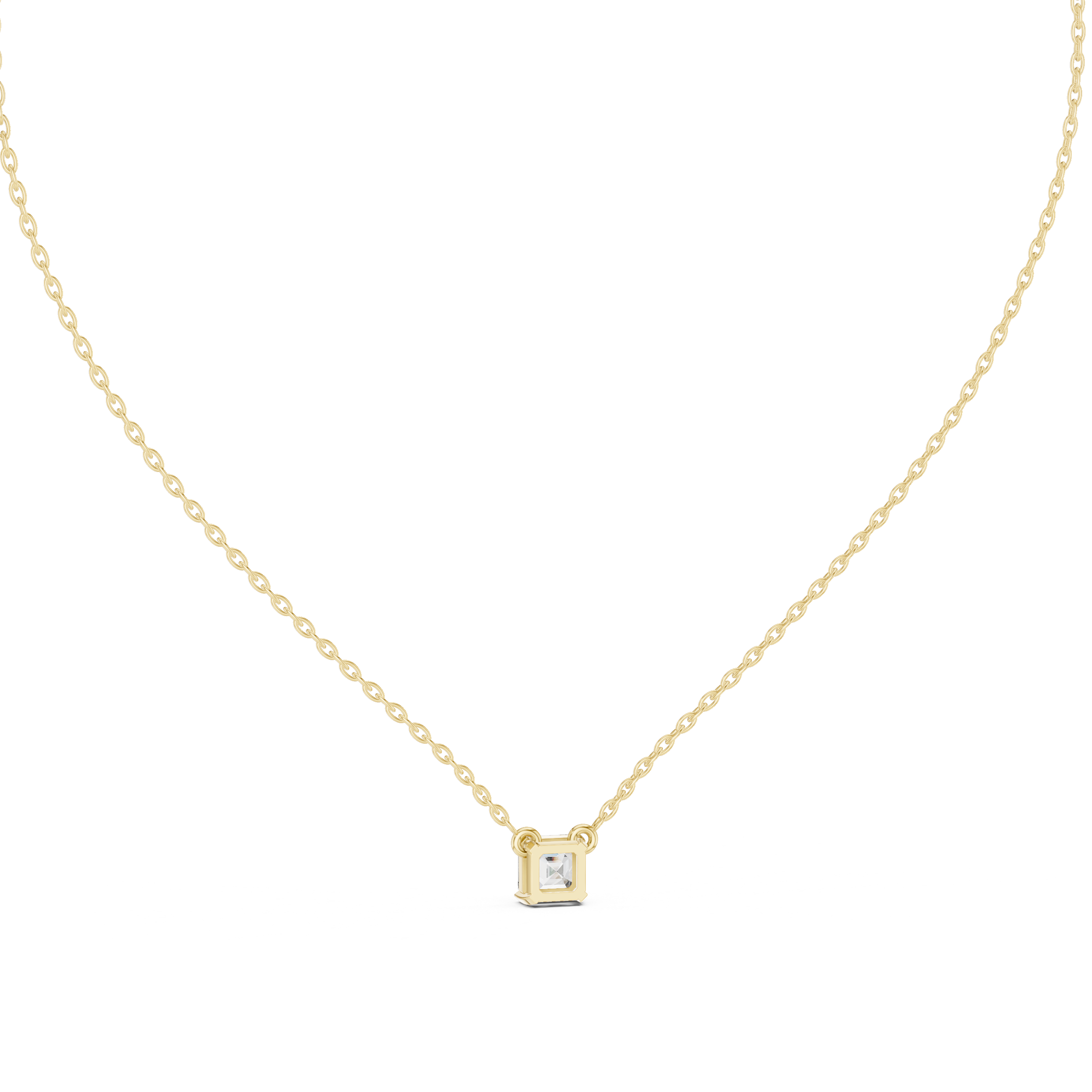 Princess cut solitaire diamond pendant in gold with lab grown diamond by Signora Jewels