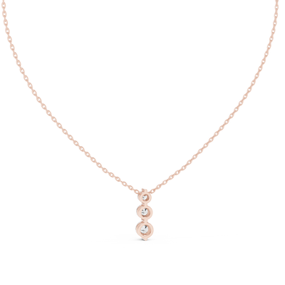 Three stone diamond pendant in gold with lab grown diamonds by Signora Jewels