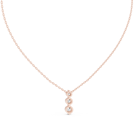 Three stone diamond pendant in gold with lab grown diamonds by Signora Jewels