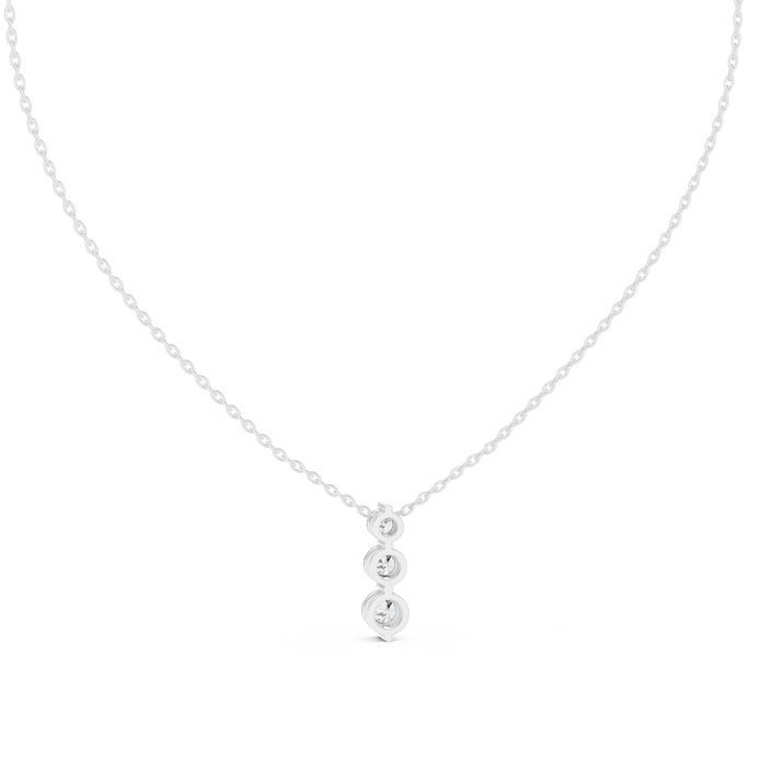 Three stone diamond pendant in gold with lab grown diamonds by Signora Jewels