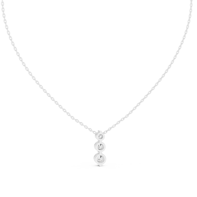 Three stone diamond pendant in gold with lab grown diamonds by Signora Jewels
