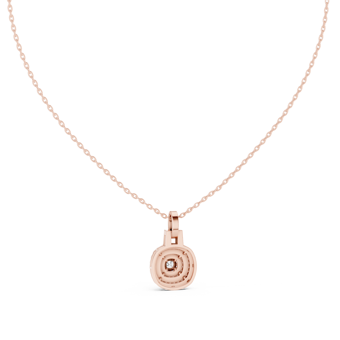 Cushion halo diamond pendant in gold with lab grown diamonds by Signora Jewels