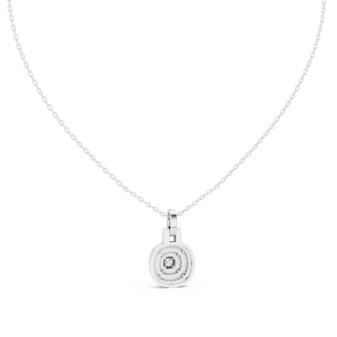 Cushion halo diamond pendant in gold with lab grown diamonds by Signora Jewels