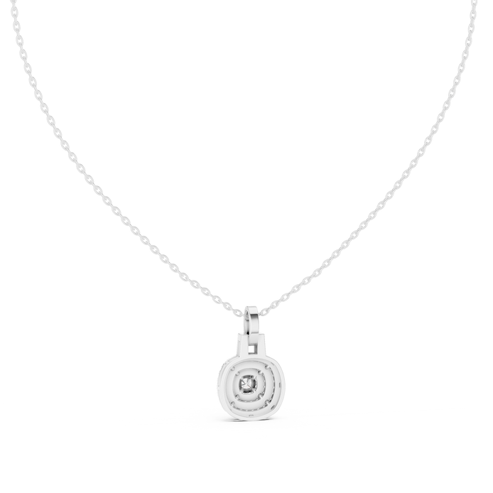 Cushion halo diamond pendant in gold with lab grown diamonds by Signora Jewels