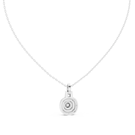 Cushion halo diamond pendant in gold with lab grown diamonds by Signora Jewels