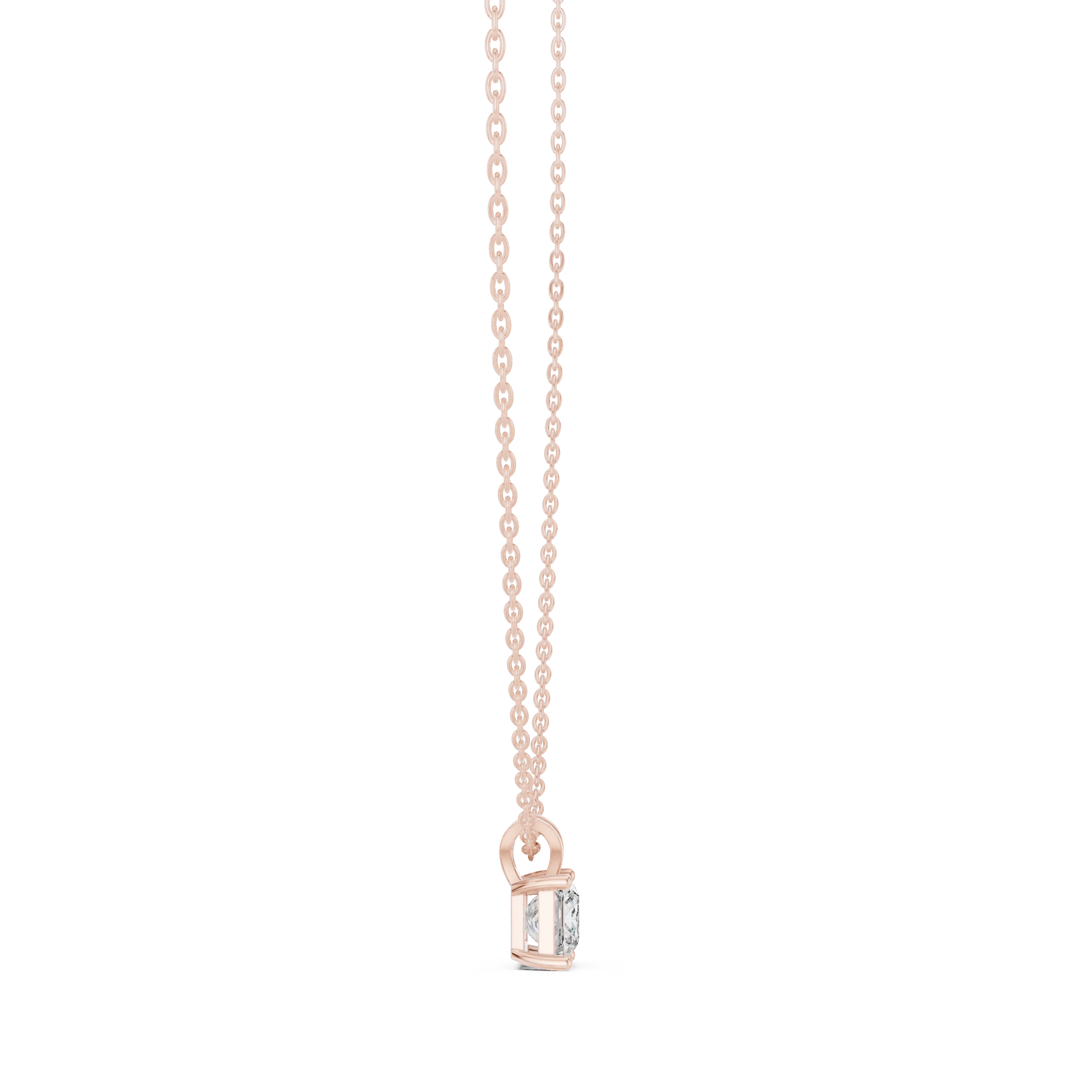 Princess cut solitaire diamond pendant in gold with lab grown diamond by Signora Jewels