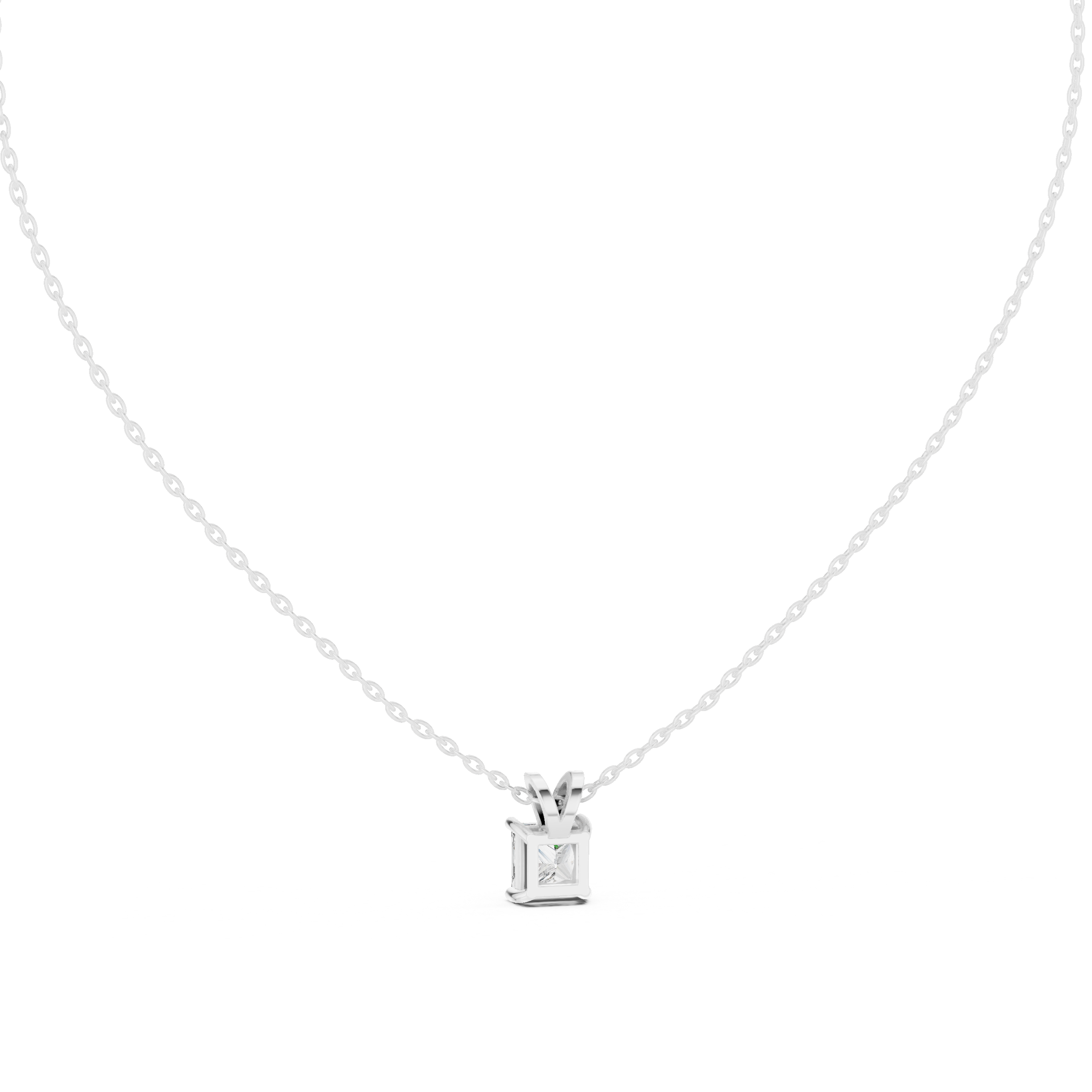 Princess cut solitaire diamond pendant in gold with lab grown diamond by Signora Jewels