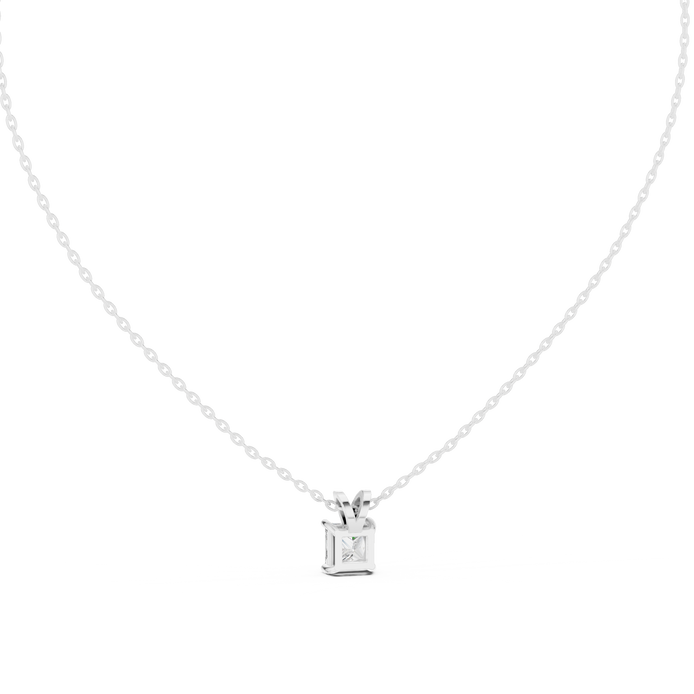 Princess cut solitaire diamond pendant in gold with lab grown diamond by Signora Jewels