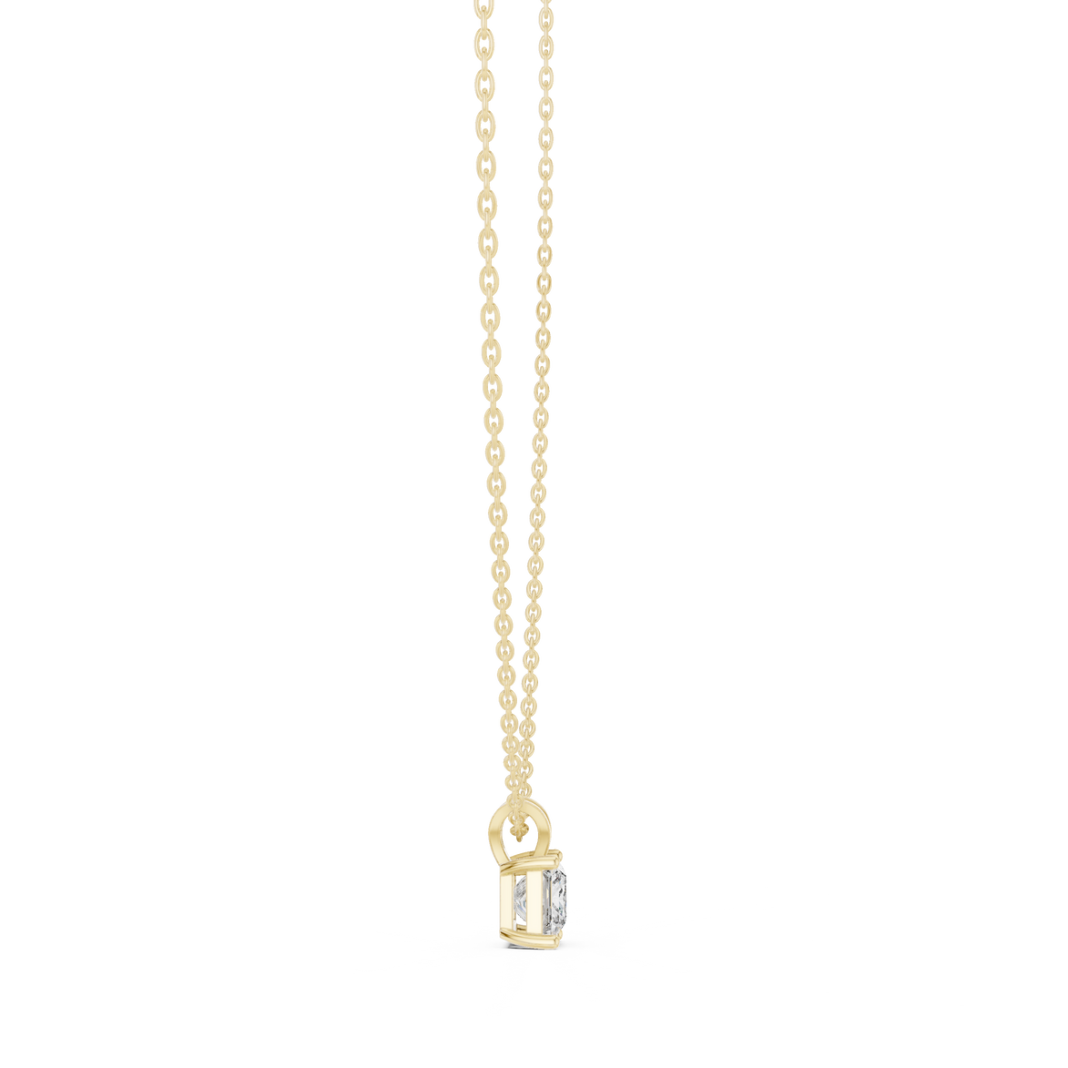 Princess cut solitaire diamond pendant in gold with lab grown diamond by Signora Jewels