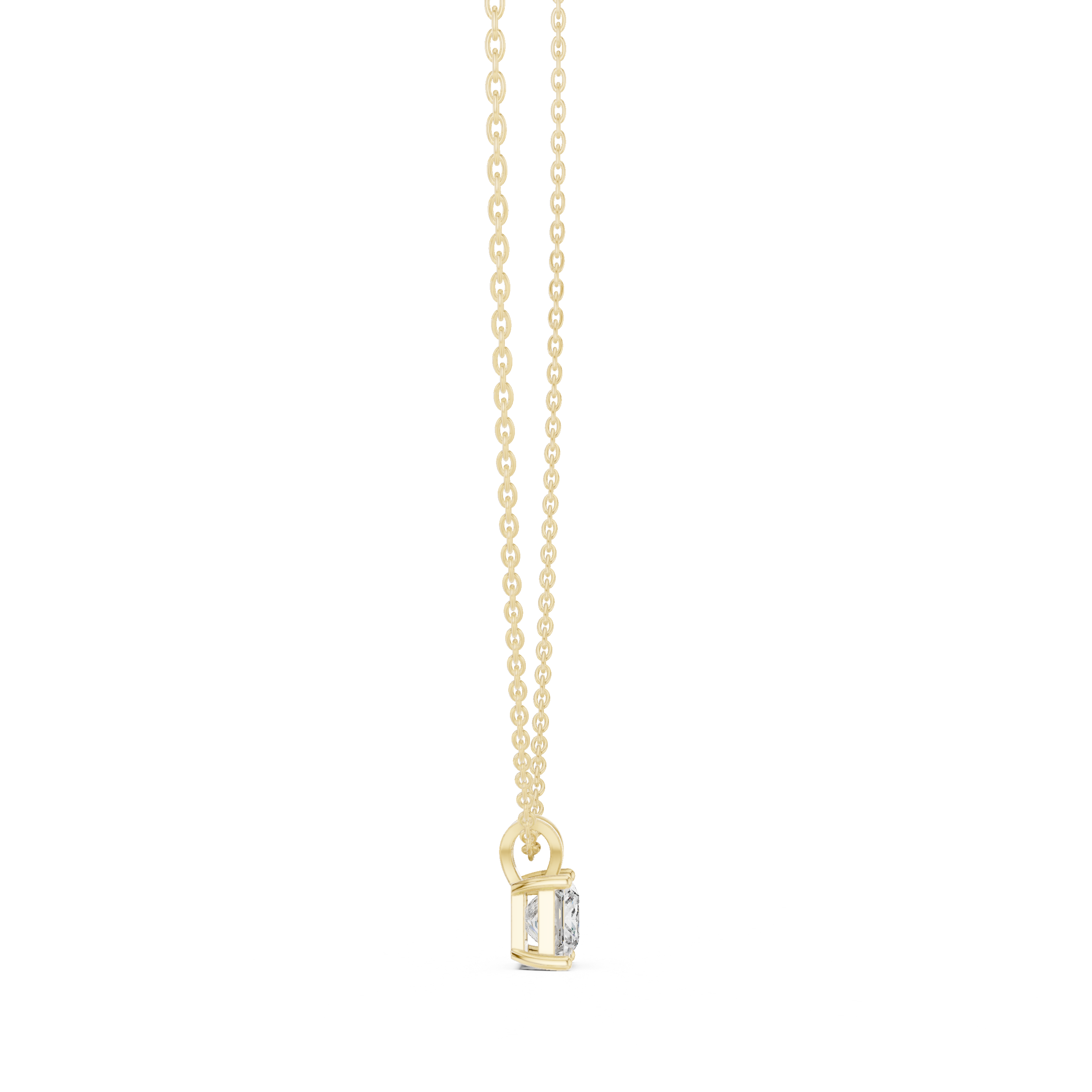 Princess cut solitaire diamond pendant in gold with lab grown diamond by Signora Jewels