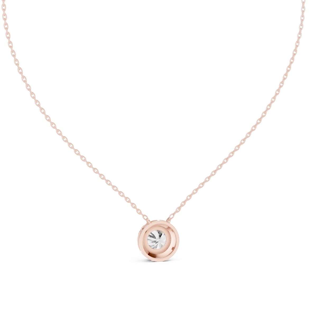 Round halo diamond pendant in gold with lab grown diamonds by Signora Jewels