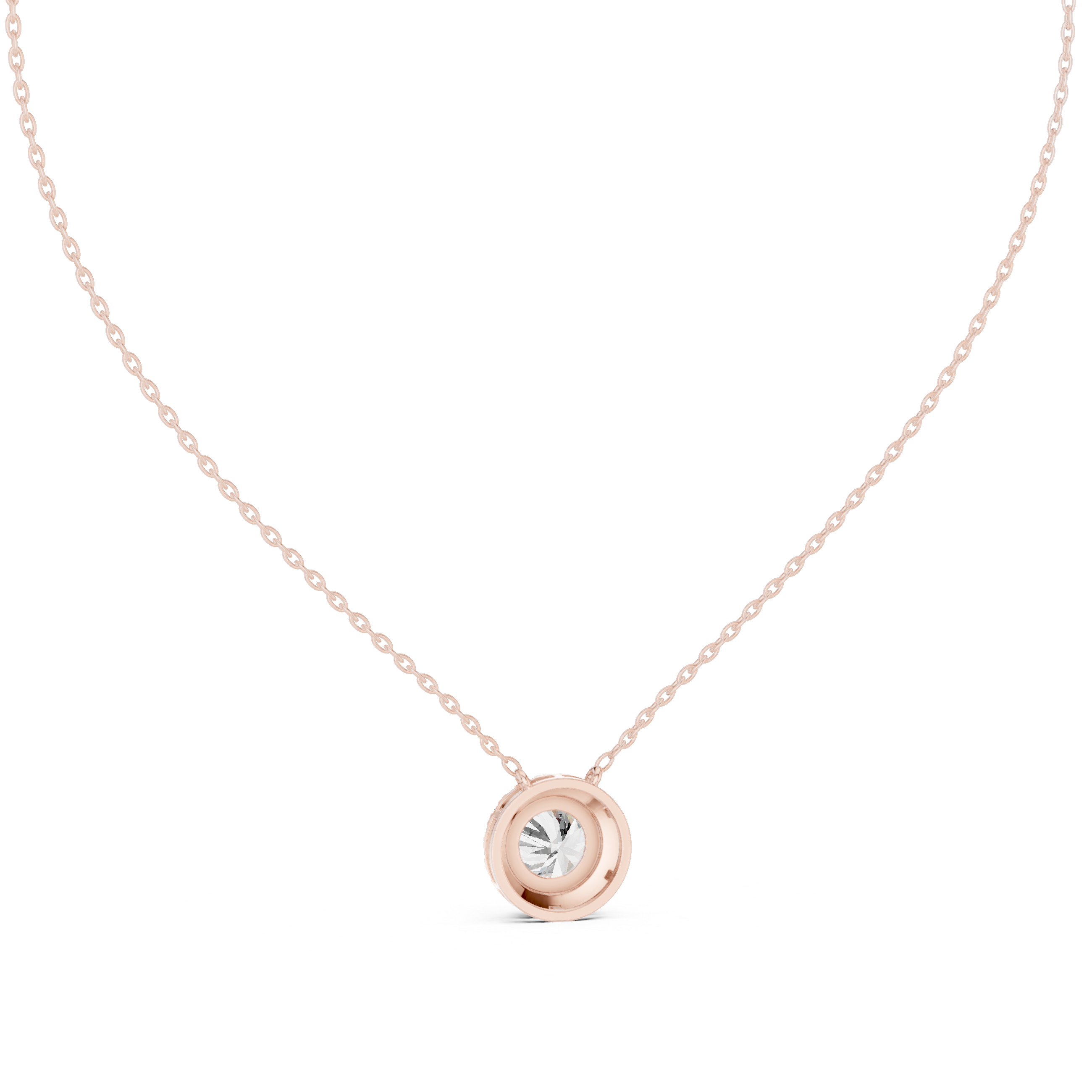 Round halo diamond pendant in gold with lab grown diamonds by Signora Jewels