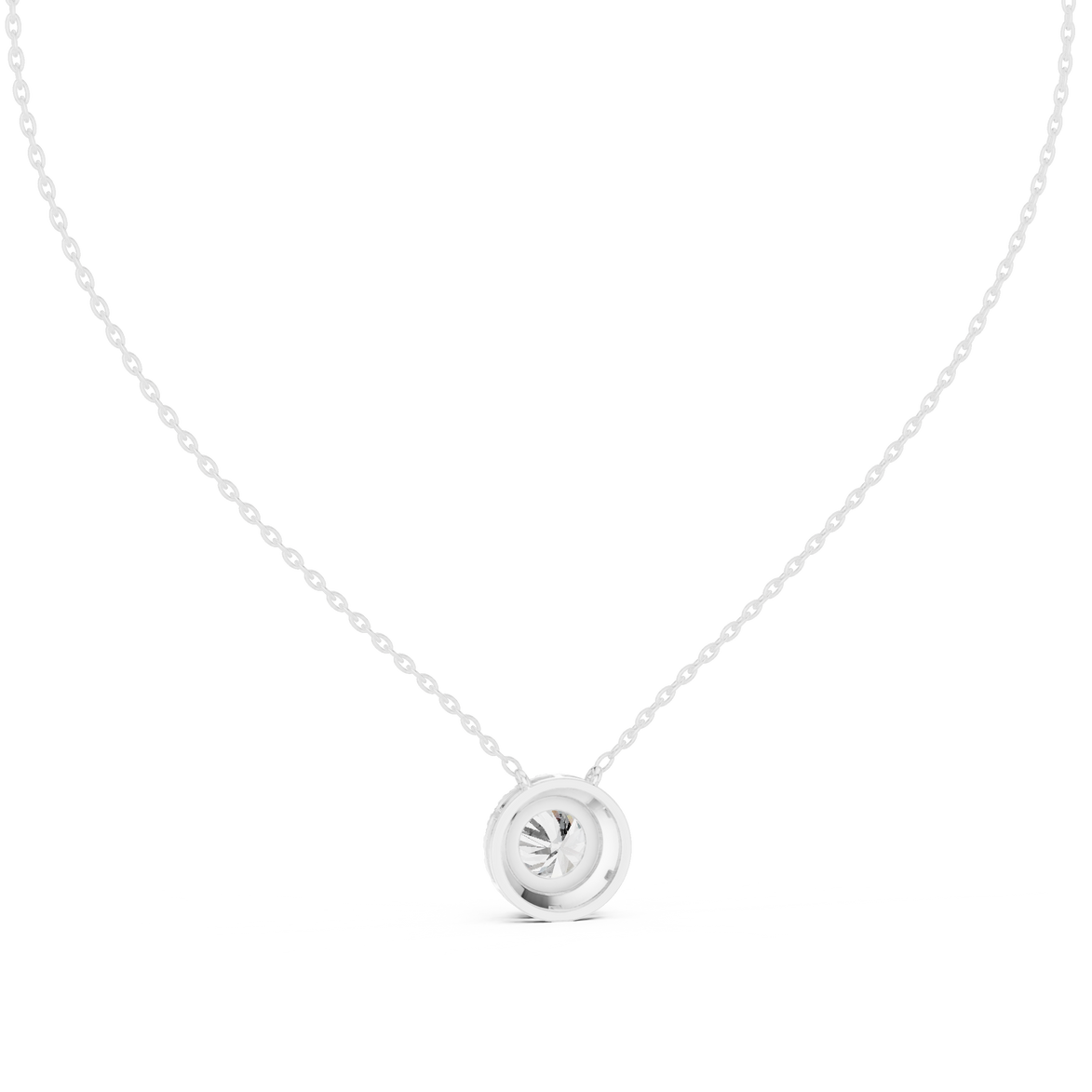 Round halo diamond pendant in gold with lab grown diamonds by Signora Jewels