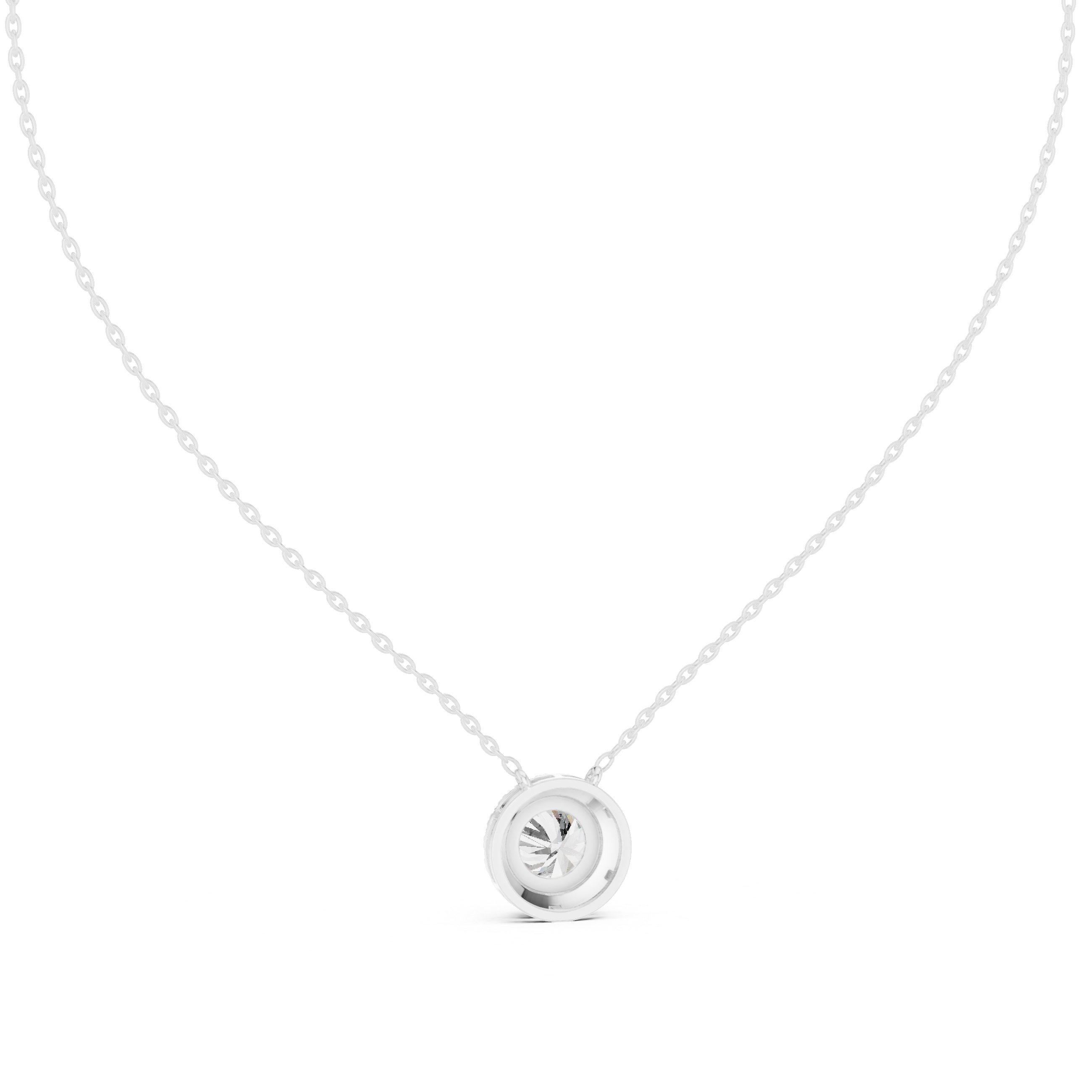 Round halo diamond pendant in gold with lab grown diamonds by Signora Jewels